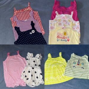 (10) Baby Girl Tank & Romper Bundle